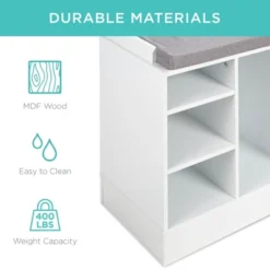 Best Choice Products 46in Shoe Storage Organization Rack Bench For Entryway, Bedroom W/ Padded Seat, 10 Cubbies - White 11 Best Choice Products 46in Shoe Storage Organization Rack Bench For Entryway, Bedroom W/ Padded Seat, 10 Cubbies - White -HOMCOM Store GUEST 6ed323a9 0a2f 4d3f 8c15 e2ab26a37702