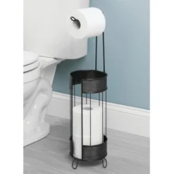 MDesign Toilet Tissue Paper Roll Holder / Dispenser, Stores 4 Rolls -HOMCOM Store GUEST 6edd1e8c f7a6 497b adee fa65a47c535a