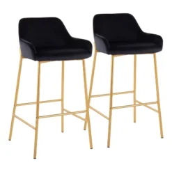 Set Of 2 Daniella Metal/Velvet Barstools - LumiSource -HOMCOM Store GUEST 6f3ed34a 72de 4ab1 b4ef 22e67122cdfe