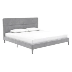 Westerleigh Upholstered Platform Bed With Minimalist Tufted Headboard Light Gray - CosmoLiving By Cosmopolitan -HOMCOM Store GUEST 71de13df 32e2 442b b39a 2b29bd9884c0