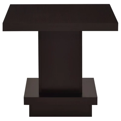 Reston Square Wood End Table Cappuccino Brown - Coaster 4 Reston Square Wood End Table Cappuccino Brown - Coaster - Image 2