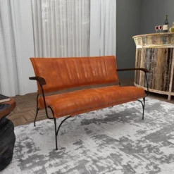 Vintage Leather Loveseat Brown - Olivia & May -HOMCOM Store GUEST 72408da3 b8a3 4d29 b729 51e35720919a