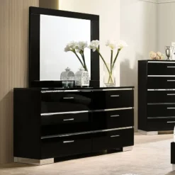 5pc Shorehaven Bedroom Set With 2 Nightstands Black/Chrome - MiBasics -HOMCOM Store GUEST 725a8cc0 e6a7 401c 89f3 bf8860b06e5b