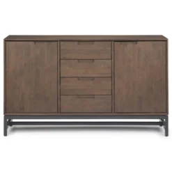 60" Devlin Mid-Century Sideboard With Centre Drawers Walnut Brown - WyndenHall -HOMCOM Store GUEST 73181fe2 7fbc 440d b3dc 4190f7ff887a