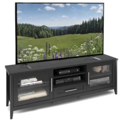 Jackson Extra Wide TV Stand For TVs Up To 80" Black - CorLiving -HOMCOM Store GUEST 732ece29 465a 45b8 b6ab 615e1925b151