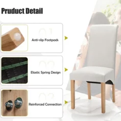 Set Of 2 Dining Chairs Upholstered Padded Side Chairs W/ Rubber Wood Legs BlackBeige -HOMCOM Store GUEST 742fc7fa e803 4ea5 817c a2851c197a1b