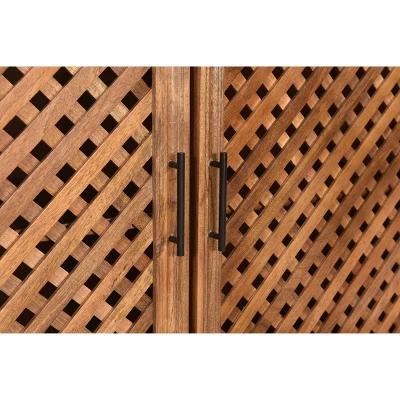 Rolle Rustic 3 Door Credenza/Sideboard Natural Wood/Black - Treasure Trove 9 Rolle Rustic 3 Door Credenza/Sideboard Natural Wood/Black - Treasure Trove - Image 7