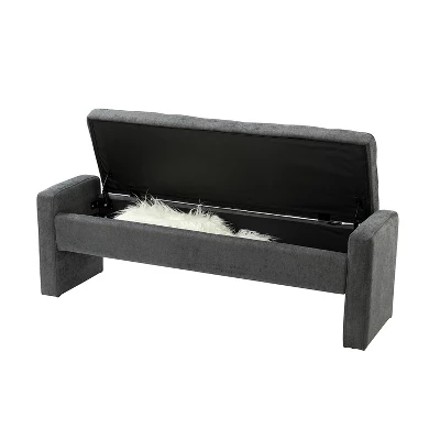 Jaime 55.1" Wide Storage Bench | ARTFUL LIVING DESIGN 7 Jaime 55.1" Wide Storage Bench | ARTFUL LIVING DESIGN - Image 5