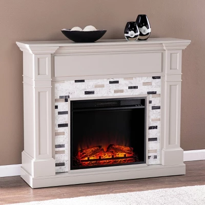 Talsham Base Electric Fireplace With Marble Surround Gray - Aiden Lane 4 Talsham Base Electric Fireplace With Marble Surround Gray - Aiden Lane - Image 2