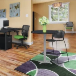 36" Via Cafe High Round X Base Bar Height Table Carbon/Gray - Regency -HOMCOM Store GUEST 755db1d9 9f18 428a 9c3c 05ff5246c53a