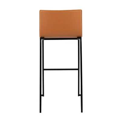 Set Of 2 Mara Upholstered Barstools Camel/Black - Lumisource 6 Set Of 2 Mara Upholstered Barstools Camel/Black - Lumisource - Image 4