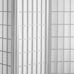 6 Ft. Tall Window Pane Shoji Screen - White (4 Panels)