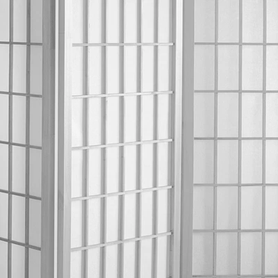 6 Ft. Tall Window Pane Shoji Screen - White (4 Panels) 3 6 Ft. Tall Window Pane Shoji Screen - White (4 Panels)