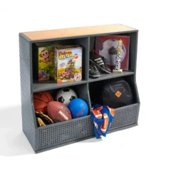 Badger Basket Metal And Bamboo MultiBin Storage Cubby Charcoal/Natural -HOMCOM Store GUEST 7792094c 3a86 4777 a349 30a91da02f4a