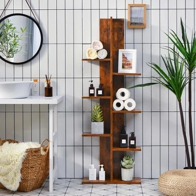 Costway 8-shelf Bookcase Freestanding Tree Shelf Display Storage Stand BlackWhite 3 Costway 8-shelf Bookcase Freestanding Tree Shelf Display Storage Stand BlackWhite