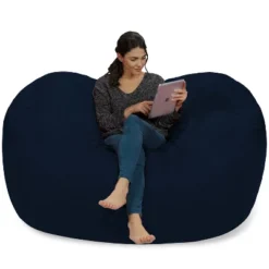 6' Large Bean Bag Lounger With Memory Foam Filling And Washable Cover - Relax Sacks -HOMCOM Store GUEST 78abc3cb 4389 4ea8 9a6b f255f3558c9e