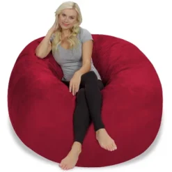 5' Large Bean Bag Chair With Memory Foam Filling And Washable Cover - Relax Sacks -HOMCOM Store GUEST 796bfc57 9809 4d4c a2cd 940cc689892a
