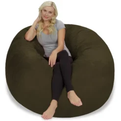 5' Large Bean Bag Chair With Memory Foam Filling And Washable Cover - Relax Sacks -HOMCOM Store GUEST 798398c9 191e 4f1d ab4d ca915a672dc8
