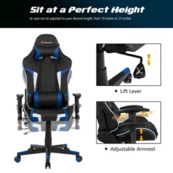 Costway Z-Shaped Racing Style Desk & Massage Gaming Chair Set For Home Office -HOMCOM Store GUEST 79922c21 cc13 432e 9004 eebe1c15b3eb