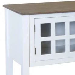 2 Door With Glass Front Wooden Console Table White/Natural - StyleCraft -HOMCOM Store GUEST 79c35180 e95b 418d 89c9 e7800a93f5d3