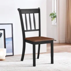 Costway Set Of 2 Wood Dining Chair High Back Kitchen Whitesburg Side Chair BlackWhite 14 Costway Set Of 2 Wood Dining Chair High Back Kitchen Whitesburg Side Chair BlackWhite -HOMCOM Store GUEST 7a4d0bf5 15e2 4c52 b123 f983bd9fc0e5