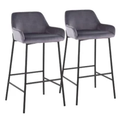 Set Of 2 Daniella Metal/Velvet Barstools - LumiSource -HOMCOM Store GUEST 7a9ef912 cc2a 46c4 8cbe 9dc1d4d7a9f2