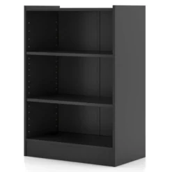 Costway 3-Tier Bookcase Open Multipurpose Display Rack Cabinet With Adjustable Shelves Black/Brown -HOMCOM Store GUEST 7c1895fd d924 4504 a9e3 0f13948e2104