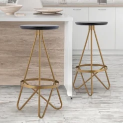 JONATHAN Y Spiroa Modern Industrial Metal Backless Circular Bar Stool -HOMCOM Store GUEST 7c48dac5 b0a5 4324 9e40 66d780cac1ac