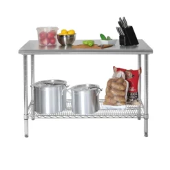 Commercial Grade Nsf Stainless Steel Top Work Table Chrome - Seville Classics 18 Commercial Grade Nsf Stainless Steel Top Work Table Chrome - Seville Classics -HOMCOM Store GUEST 7d3bd31a 48ec 4ea1 bc84 00918e6e080b