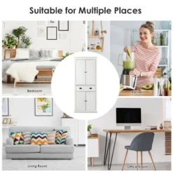 Bestcomfort Kitchen Cabinet Pantry Cupboard Freestanding W/Shelves White 19 Bestcomfort Kitchen Cabinet Pantry Cupboard Freestanding W/Shelves White -HOMCOM Store GUEST 7df98041 c959 44da 97f4 35e19631449f