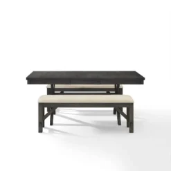 Hayden 3pc Extendable Dining Set With 2 Benches Slate - Crosley -HOMCOM Store GUEST 7e5559c1 4eb8 4efe 9a07 ab5602e1f662