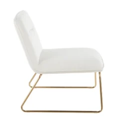 Casper Contemporary Upholstered Accent Chair Gold/Cream - LumiSource
