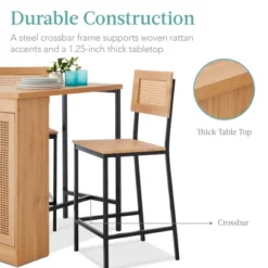 Best Choice Products 3-Piece Counter Height Rattan Dining Table Set W/ 3 Adjustable Storage Shelves, Cabinet Doors 11 Best Choice Products 3-Piece Counter Height Rattan Dining Table Set W/ 3 Adjustable Storage Shelves, Cabinet Doors -HOMCOM Store GUEST 7f0d6270 1f5a 4f08 a131 15539f55558e