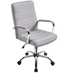 Yaheetech Mid-Back Office Chair With Arms 360° Swivel PU Leather Office Executive Chair -HOMCOM Store GUEST 7f8e8fea 91d8 4833 95b1 216a03bacb09