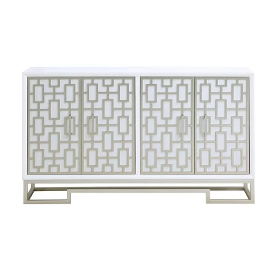 Snowy 4 Door Credenza White - Treasure Trove Accents 3 Snowy 4 Door Credenza White - Treasure Trove Accents