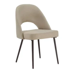 Set Of 2 Ragan Black Finish Fabric Upholstered Dining Chairs - Inspire Q -HOMCOM Store GUEST 7fcc8fa7 ebac 4bb8 80be 6223ac640878