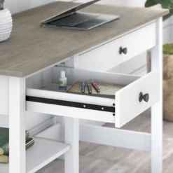 54W Mayfield Computer Desk With Shelves Shiplap Gray/Pure White - Bush Furniture -HOMCOM Store GUEST 80150a93 6308 47f4 90c2 b8f2d8aa54f2