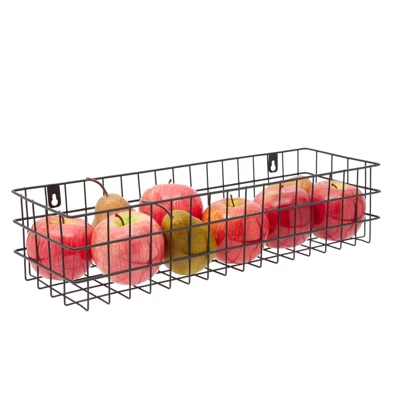 Farmlyn Creek 3 Pieces Black Wall Mounted Wire Baskets, Hanging Organizers For Kitchen Storage, Assorted Sizes 8 Farmlyn Creek 3 Pieces Black Wall Mounted Wire Baskets, Hanging Organizers For Kitchen Storage, Assorted Sizes - Image 6