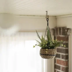 Black Rope & Seagrass Hanging Basket - Foreside Home & Garden -HOMCOM Store GUEST 822f5949 3171 410a 8c3d 261bcdf5477b