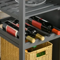 HOMCOM Utility Kitchen Cart, Rolling Kitchen Island Storage Trolley With Rack, Shelves, Drawer And Cabinet, Gray 11 HOMCOM Utility Kitchen Cart, Rolling Kitchen Island Storage Trolley With Rack, Shelves, Drawer And Cabinet, Gray -HOMCOM Store GUEST 82f79f2c fcec 4ac2 aa72 351a07fbeeed