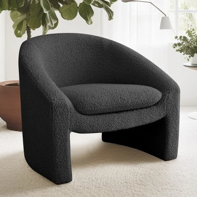 Kiki 32" Wide Contemporary Design Faux Shearling Boasting Streamlined Silhouette Armrest Accent Barrel Chair-The Pop Maison 12 Kiki 32" Wide Contemporary Design Faux Shearling Boasting Streamlined Silhouette Armrest Accent Barrel Chair-The Pop Maison - Image 10