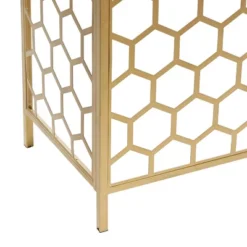 Contemporary Iron Beehive Pattern Console Table Gold - Olivia & May -HOMCOM Store GUEST 846c82ef 6ebc 4204 8781 6c122e0b02bf
