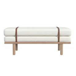 Upholstered Bench With Wood Base Cream Boucle - HomePop -HOMCOM Store GUEST 84ec80c1 573c 4410 83c7 f9dfcbfd0c7d