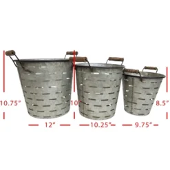 Set Of 3 Galvanized Metal & Wood Baskets - Foreside Home & Garden 13 Set Of 3 Galvanized Metal & Wood Baskets - Foreside Home & Garden -HOMCOM Store GUEST 84fc0022 532c 40f3 bd60 bb8937d2ee3b