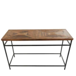 Rustic Metal Console Table Brown - Olivia & May -HOMCOM Store GUEST 85216024 64be 47d8 a95a ae5ab75e4382