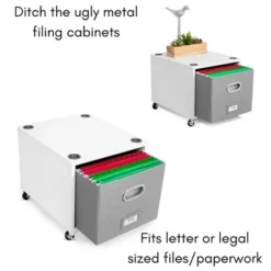 BirdRock Home Rolling Storage File Cabinet With 1 Lateral Drawer - White -HOMCOM Store GUEST 8622c5d8 e216 4859 adff 403d4c13488c