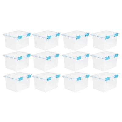 Sterilite 32 Quart Stackable Clear Plastic Storage Tote Container With Blue Gasket Latching Lid For Home And Office Organization, Clear 8 Sterilite 32 Quart Stackable Clear Plastic Storage Tote Container With Blue Gasket Latching Lid For Home And Office Organization, Clear - Image 6
