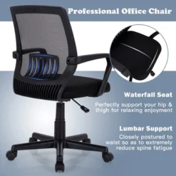 Costway Mid-Back Office Executive Chair Mesh Chair Height Adjustable W/ Lumbar Support -HOMCOM Store GUEST 874e5304 6f06 4c5a a905 6042c855cec8
