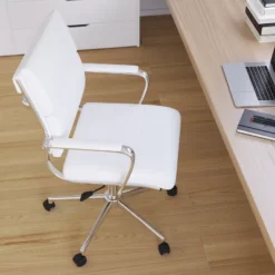 Merrick Lane Ergonomic Swivel Office Chair Panel Style Mid-Back Computer Desk Chair With Padded Metal Arms & Base -HOMCOM Store GUEST 875bfa37 ddbe 410b 9d6e 2a4d58ac2529