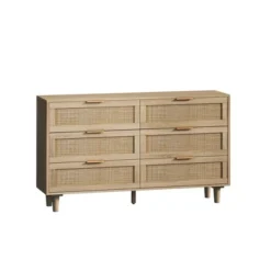 6-Drawer Rattan Dresser For Living Room And Bedroom, Natural - ModernLuxe 13 6-Drawer Rattan Dresser For Living Room And Bedroom, Natural - ModernLuxe -HOMCOM Store GUEST 88e10631 59fb 4ddb b73c 522ff3746476